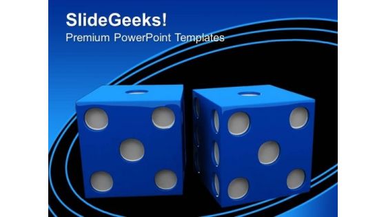 Blue Dices Success PowerPoint Templates And PowerPoint Themes 0712