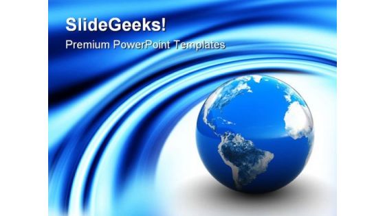 Blue Earth Globe PowerPoint Templates And PowerPoint Backgrounds 0411