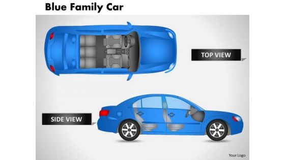 Blue Family Car Side View PowerPoint Slides And Ppt Diagram Templates