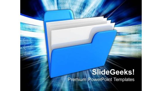 Blue Folder Computer PowerPoint Templates And PowerPoint Themes 0812