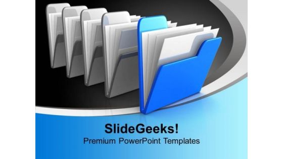 Blue Folder Computer PowerPoint Templates Ppt Backgrounds For Slides 0113