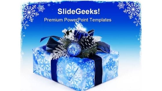 Blue Gift Box Christmas PowerPoint Templates And PowerPoint Backgrounds 0311