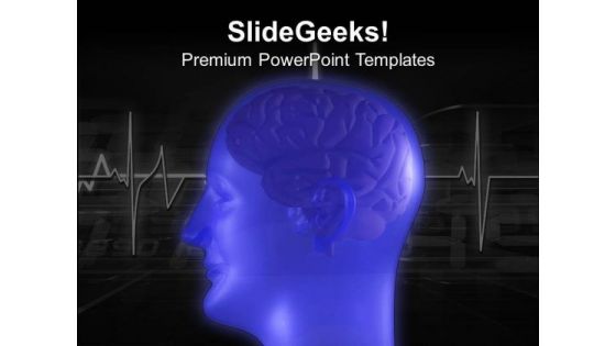 Blue Graphic Of Human Brain PowerPoint Templates Ppt Backgrounds For Slides 0613
