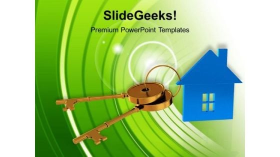 Blue House Connected With Keys Symbol PowerPoint Templates Ppt Backgrounds For Slides 0113 Blue House Connected With Keys Symbol PowerPoint Templates Ppt Backgrounds For Slides 0113