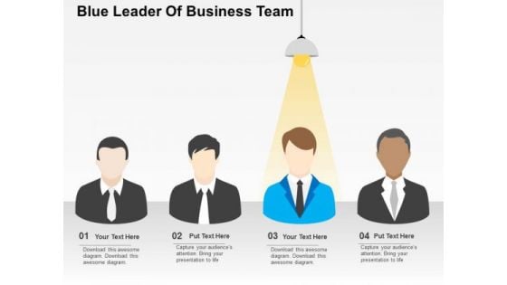 Blue Leader Of Business Team PowerPoint Templates