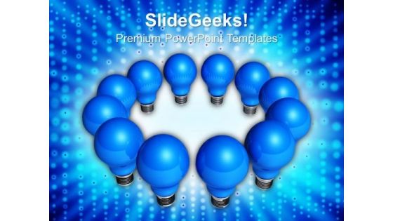 Blue Light Bulbs Teamwork PowerPoint Templates And PowerPoint Themes 0812