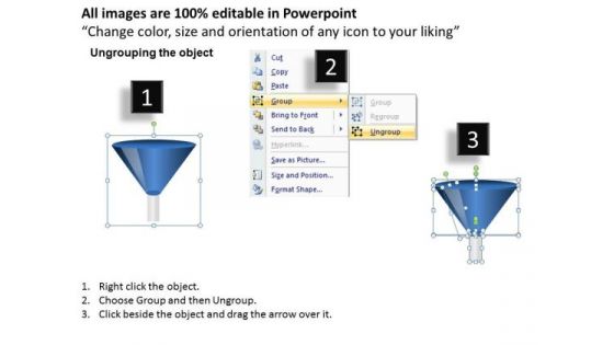Blue Liquid Funnel Shapes For PowerPoint Templates