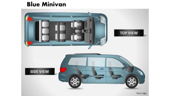 Blue Minivan Top View PowerPoint Slides And Ppt Diagram Templates Blue Minivan Top View PowerPoint Slides And Ppt Diagram Templates