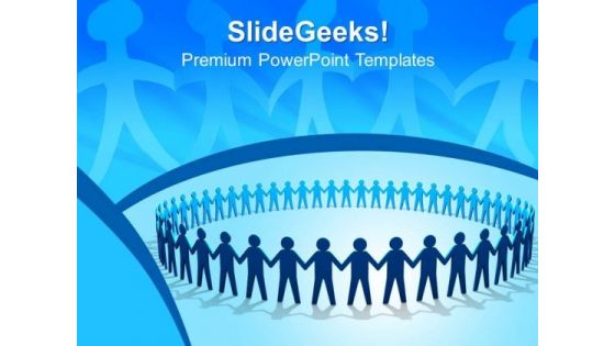 Blue People Holding Hands Teamwork PowerPoint Templates And PowerPoint Themes 0812