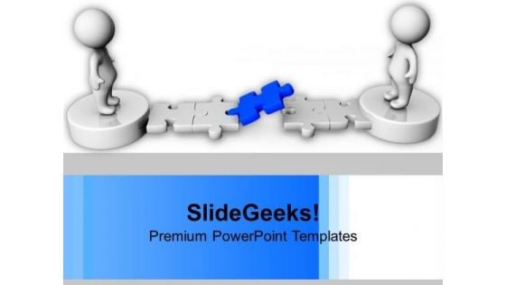 Blue Puzzle And Two Persons Crossing Path PowerPoint Templates Ppt Backgrounds For Slides 1212 Blue Puzzle And Two Persons Crossing Path PowerPoint Templates Ppt Backgrounds For Slides 1212
