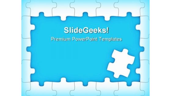 Blue Puzzle Frame Business PowerPoint Templates And PowerPoint Backgrounds 0411