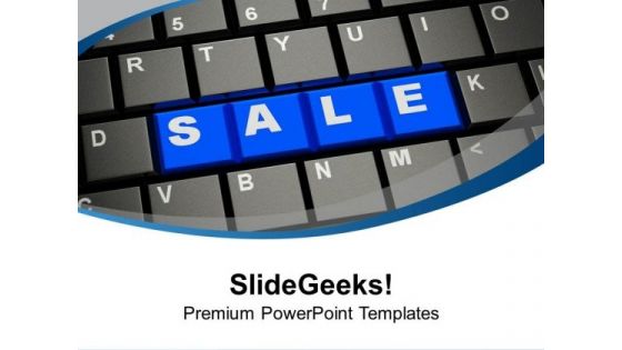 Blue Sale On Keyboard Computer PowerPoint Templates Ppt Backgrounds For Slides 1112