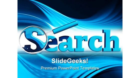 Blue Search Icon Technology PowerPoint Templates And PowerPoint Backgrounds 0211