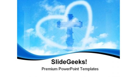 Blue Sky Heart Religion PowerPoint Templates And PowerPoint Backgrounds 0611