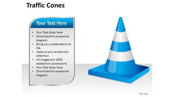 Blue Traffic Cones PowerPoint Slides And Ppt Templates