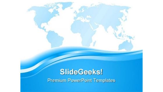 Blue World Map Abstract PowerPoint Templates And PowerPoint Backgrounds 0511