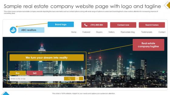 Blueprint For Effective Real Sample Real Estate Company Website Page With Logo Strategy SS V Blueprint For Effective Real Sample Real Estate Company Website Page With Logo Strategy SS V