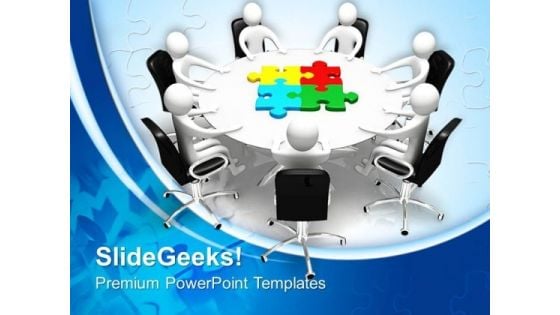 Board Meeting And Puzzle Pieces Jigsaw PowerPoint Templates And PowerPoint Themes 0712