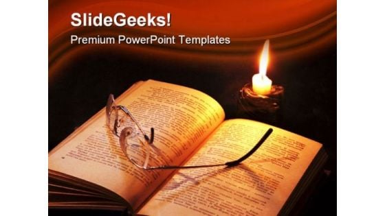 Book And Candle Religion PowerPoint Template 1110