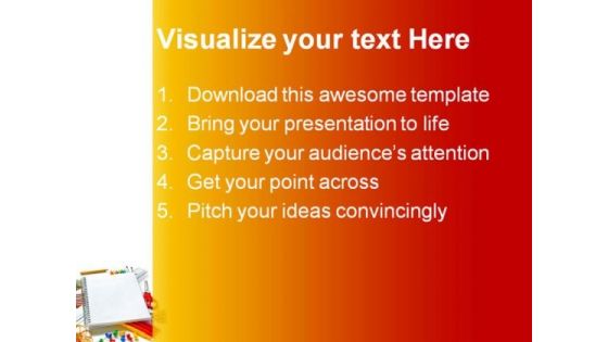 Book And Colors Pencil Education PowerPoint Backgrounds And Templates 1210