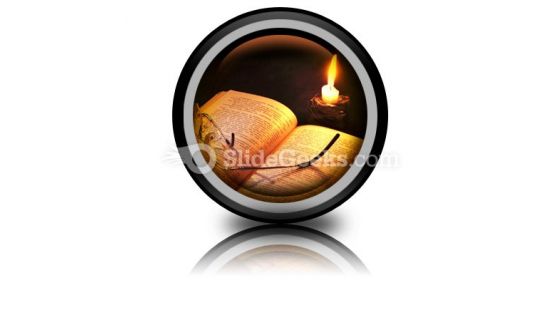 Book Candle PowerPoint Icon Cc