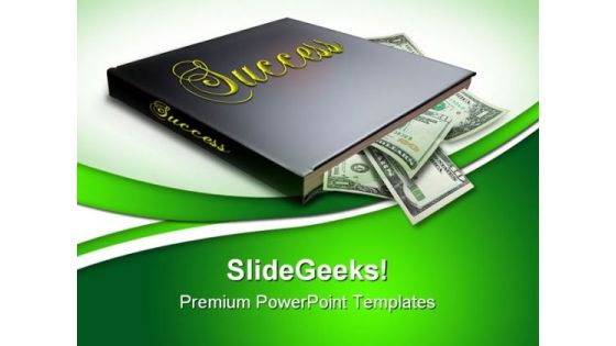 Book Of Success Money PowerPoint Themes And PowerPoint Slides 0511