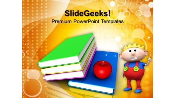 Books And Apple Children PowerPoint Templates And PowerPoint Themes 1012
