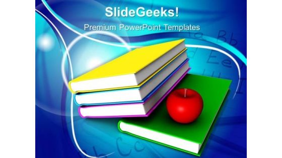 Books And Apple Education PowerPoint Templates And PowerPoint Themes 0912