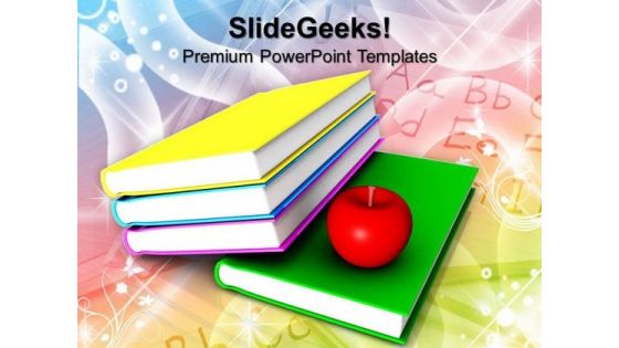 Books And Apple Food PowerPoint Templates And PowerPoint Themes 1012