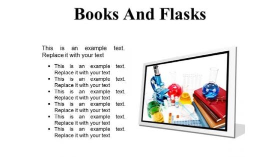 Books And Flasks Science PowerPoint Presentation Slides F