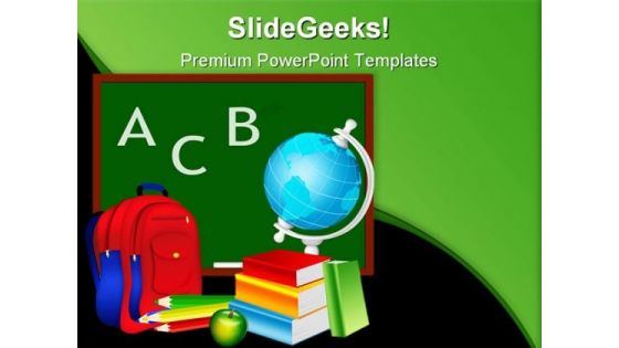 Books And School Bag Education PowerPoint Template 1110