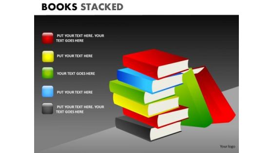 Books Piled Up PowerPoint Templates