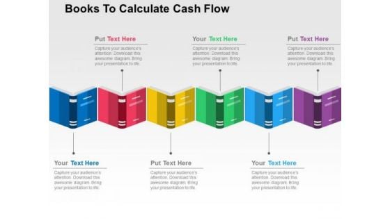 Books To Calculate Cash Flow PowerPoint Template Books To Calculate Cash Flow PowerPoint Template