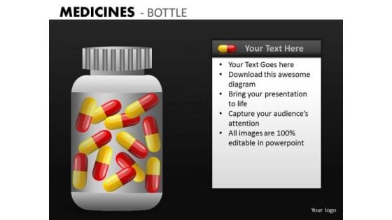 Bottle Of Pills PowerPoint Templates Editable Pills Ppt Slides