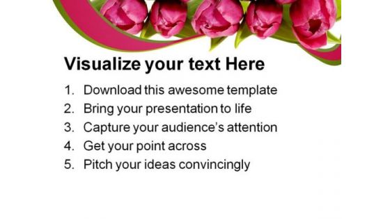 Bouquet Of Pink Tulips Beauty PowerPoint Templates And PowerPoint Backgrounds 0311