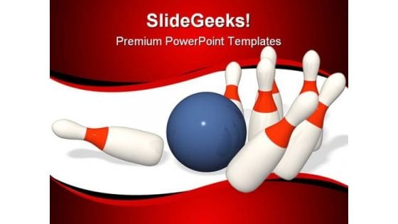 Bowling Brought Down Sports PowerPoint Themes And PowerPoint Slides 0511