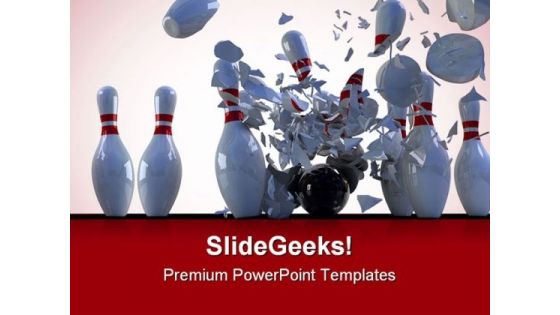 Bowling Pins Destroy Game PowerPoint Themes And PowerPoint Slides 0511