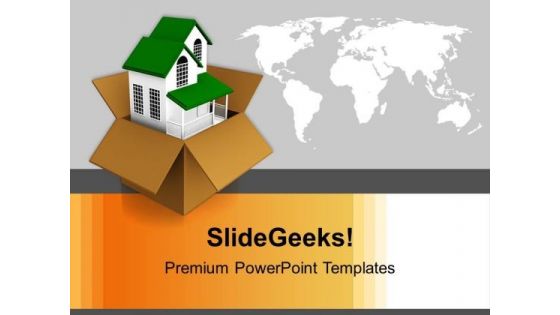 Box And A House Real Estate PowerPoint Templates Ppt Backgrounds For Slides 1212