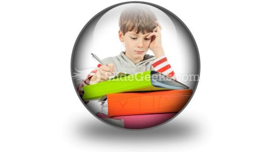 Boy With Books PowerPoint Icon C