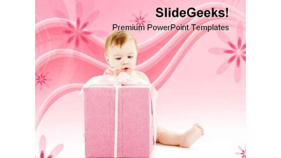 Boy With Gift Festival PowerPoint Themes And PowerPoint Slides 0511