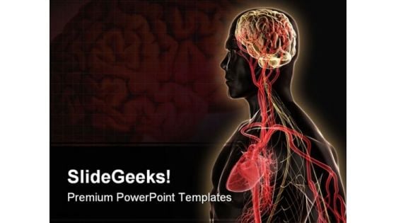 Brain Heart Medical PowerPoint Template 0610