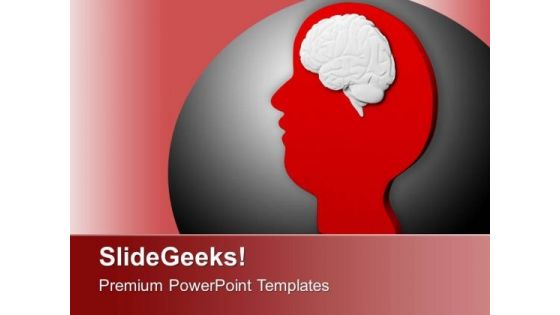 Brain In Red Face PowerPoint Templates Ppt Backgrounds For Slides 0713