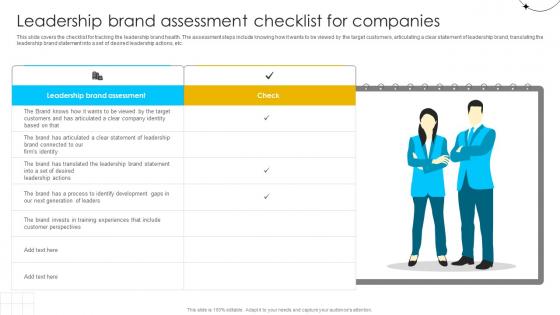 Brand Influence Leadership Brand Assessment Checklist For Companies Strategy SS V