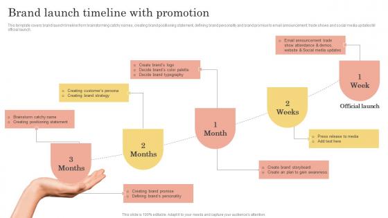 Brand Kickoff Promotional Plan Brand Launch Timeline With Promotion Guidelines Pdf