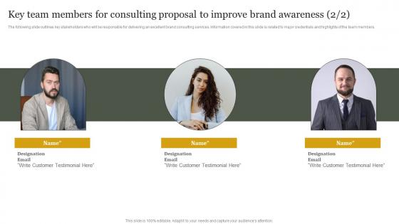 Brand Presence Enhancement Consulting Key Team Members For Consulting Proposal Download Pdf