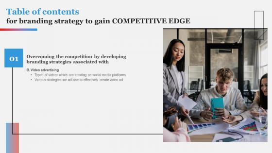 Branding Strategy To Gain Competitive Edge Table Of Contents Inspiration Pdf