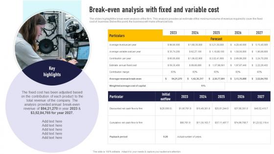 Break Even Analysis With Fixed And Variable Cost Auto Dealership Business Plan Guidelines Pdf