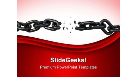 Breaking Free Chain Business PowerPoint Themes And PowerPoint Slides 0511