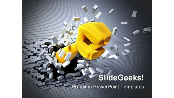 Breaking Wall Metaphor PowerPoint Backgrounds And Templates 0111 Breaking Wall Metaphor PowerPoint Backgrounds And Templates 0111