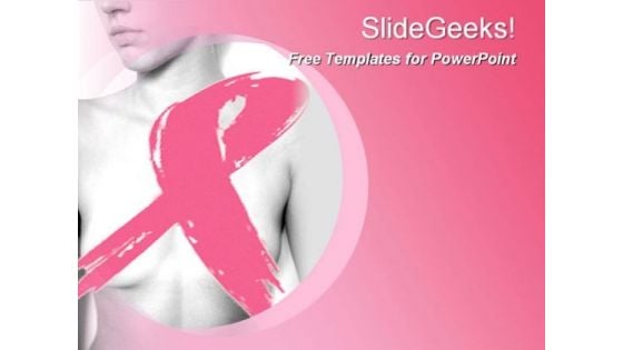 Breast cancer Template with Ribbon on the Left